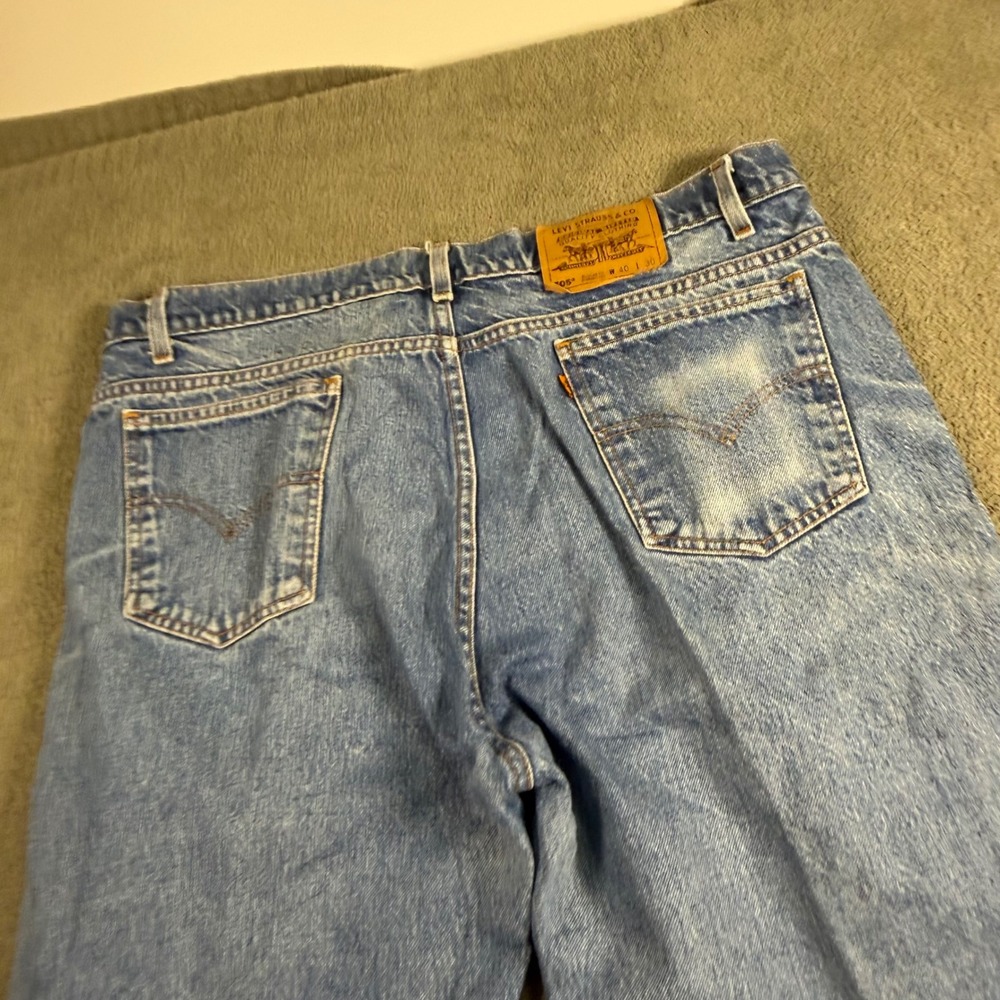 Vintage Levis 505 Orange Tab Jeans Mens 40x30 Regular Fit Straight Leg Blue